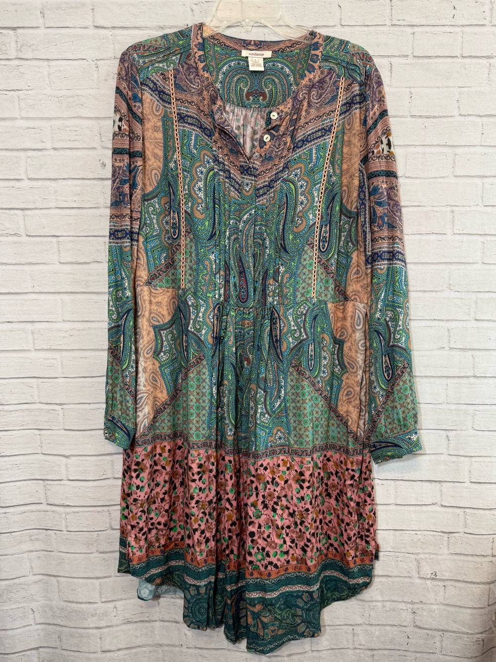 Beautiful Sundance Paisley Dress, Lightweight, Long Sleeved